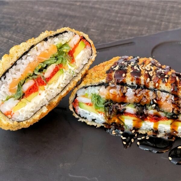 Sushi burger cu somon